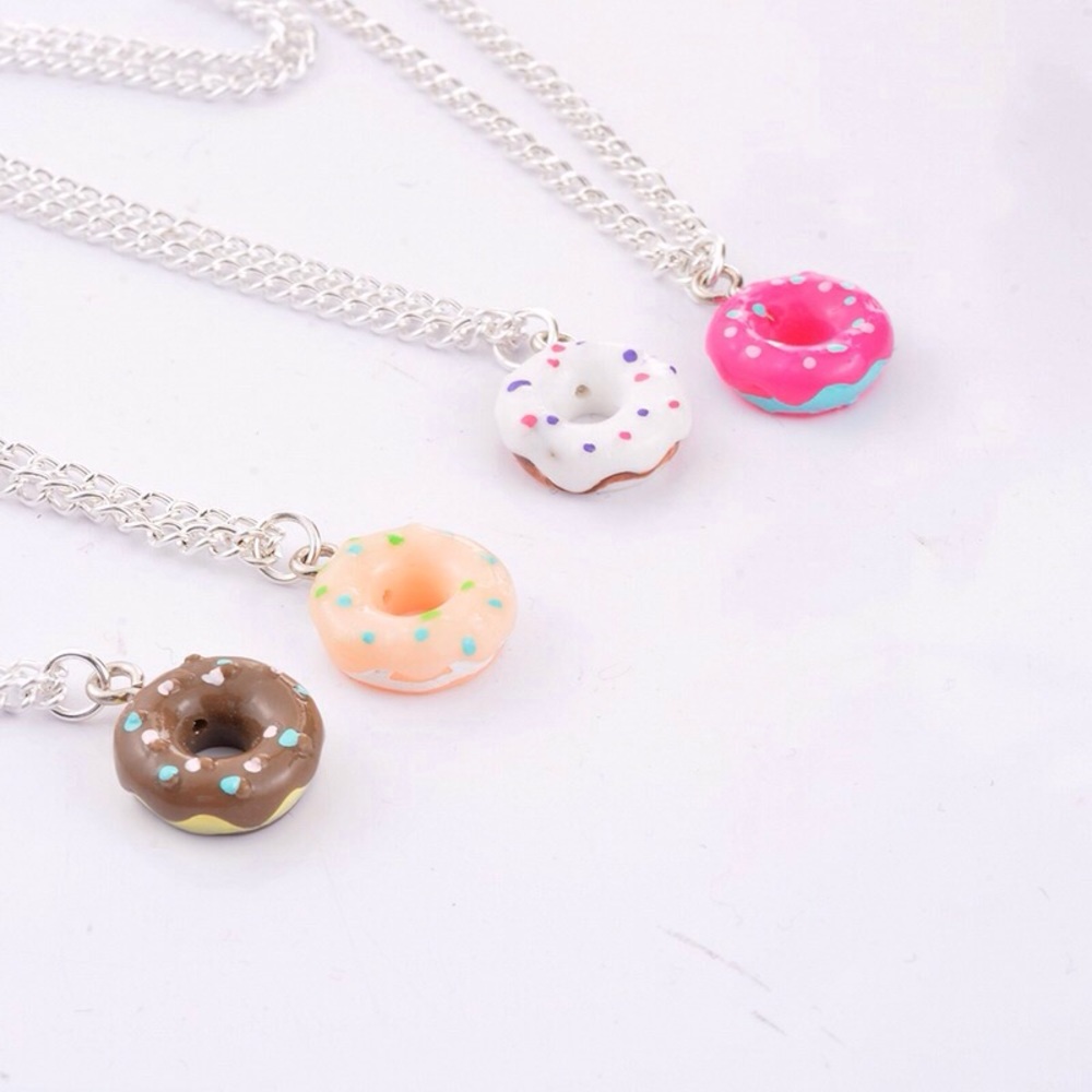 Donut necklace doughnut frosted chocolate